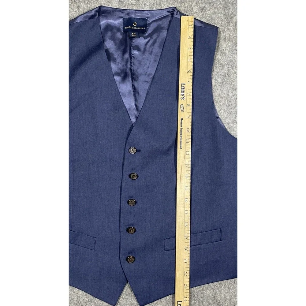 Brooks Brothers 100% Wool Suit Vest/Waistcoat- Blue - Size 42R